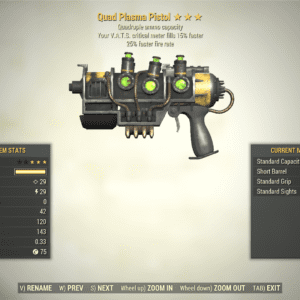 Screenshot of a Fallout 76 item for PC & Steam players, showing the stats.