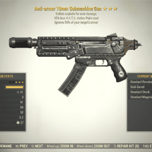 Screenshot of a Fallout 76 item for PC & Steam players, showing the stats.