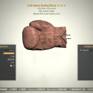 Screenshot of a Fallout 76 item for PC & Steam players, showing the stats.