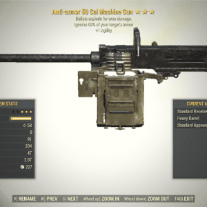 Screenshot of a Fallout 76 item for PC & Steam players, showing the stats.