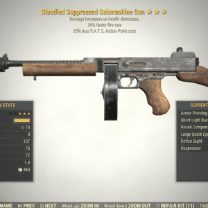 Screenshot of a Fallout 76 item for PC & Steam players, showing the stats.