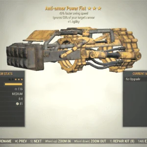 Screenshot of a Fallout 76 item for PC & Steam players, showing the stats.