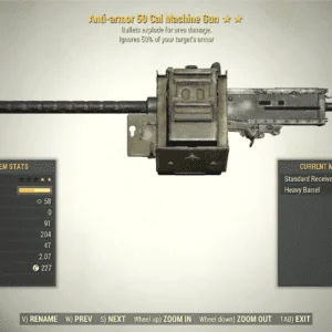 Screenshot of a Fallout 76 item for PC & Steam players, showing the stats.