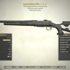 Screenshot of a Fallout 76 item for PC & Steam players, showing the stats.