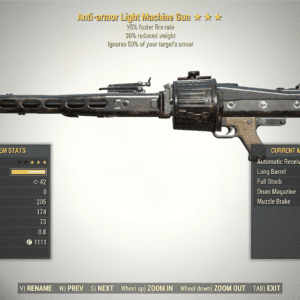 Screenshot of a Fallout 76 item for PC & Steam players, showing the stats.