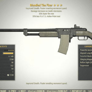 Screenshot of a Fallout 76 item for PC & Steam players, showing the stats.
