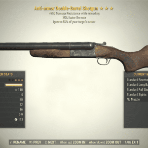 Screenshot of a Fallout 76 item for PC & Steam players, showing the stats.