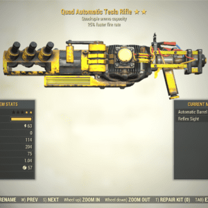 Screenshot of a Fallout 76 item for PC & Steam players, showing the stats.