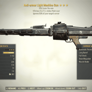 Screenshot of a Fallout 76 item for PC & Steam players, showing the stats.