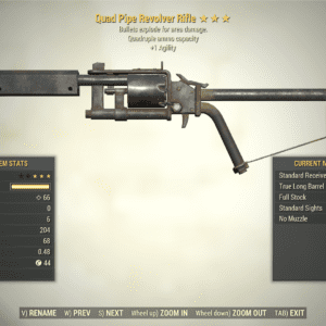 Screenshot of a Fallout 76 item for PC & Steam players, showing the stats.