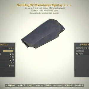 Screenshot of a Fallout 76 item for PC & Steam players, showing the stats.