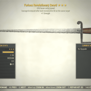 Screenshot of a Fallout 76 item for PC & Steam players, showing the stats.