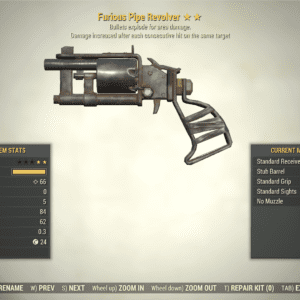 Screenshot of a Fallout 76 item for PC & Steam players, showing the stats.