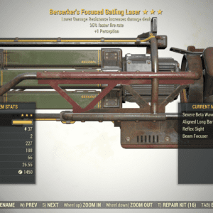 Screenshot of a Fallout 76 item for PC & Steam players, showing the stats.