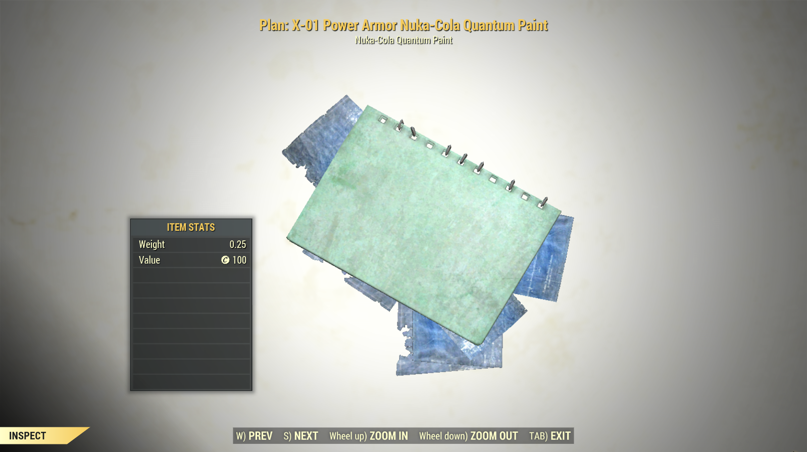 Screenshot of a Fallout 76 item for PC & Steam players, showing the stats.