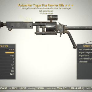 Screenshot of a Fallout 76 item for PC & Steam players, showing the stats.