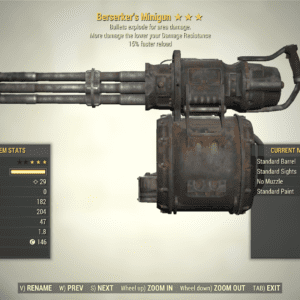 Screenshot of a Fallout 76 item for PC & Steam players, showing the stats.