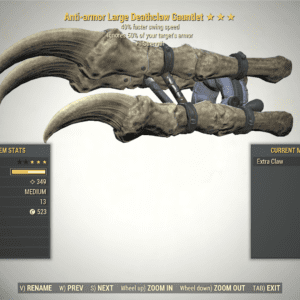 Screenshot of a Fallout 76 item for PC & Steam players, showing the stats.