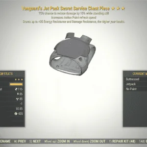 Screenshot of a Fallout 76 item for PC & Steam players, showing the stats.