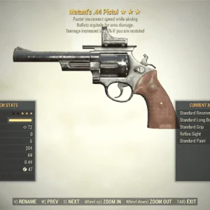 Screenshot of a Fallout 76 item for PC & Steam players, showing the stats.