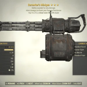 Screenshot of a Fallout 76 item for PC & Steam players, showing the stats.