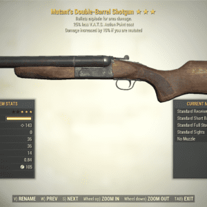 Screenshot of a Fallout 76 item for PC & Steam players, showing the stats.