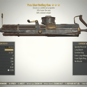 Screenshot of a Fallout 76 item for PC & Steam players, showing the stats.