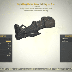 Screenshot of a Fallout 76 item for PC & Steam players, showing the stats.