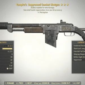 Screenshot of a Fallout 76 item for PC & Steam players, showing the stats.