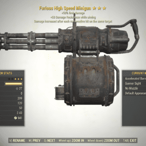 Screenshot of a Fallout 76 item for PC & Steam players, showing the stats.