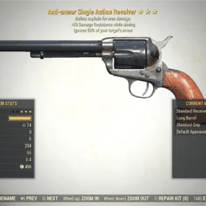 Screenshot of a Fallout 76 item for PC & Steam players, showing the stats.