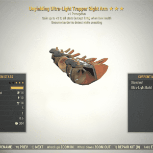 Screenshot of a Fallout 76 item for PC & Steam players, showing the stats.