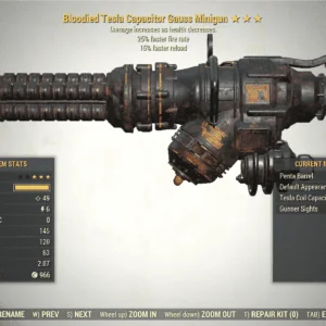 Screenshot of a Fallout 76 item for PC & Steam players, showing the stats.