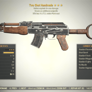 Screenshot of a Fallout 76 item for PC & Steam players, showing the stats.