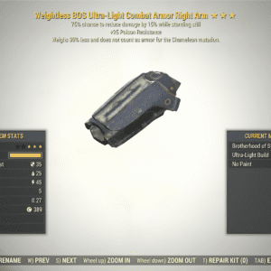 Screenshot of a Fallout 76 item for PC & Steam players, showing the stats.