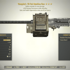 Screenshot of a Fallout 76 item for PC & Steam players, showing the stats.