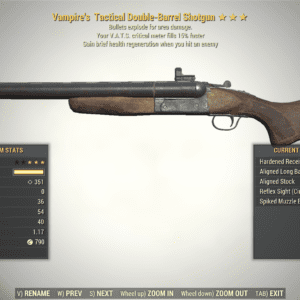 Screenshot of a Fallout 76 item for PC & Steam players, showing the stats.