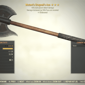 Screenshot of a Fallout 76 item for PC & Steam players, showing the stats.