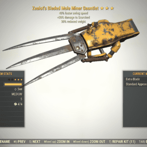 Screenshot of a Fallout 76 item for PC & Steam players, showing the stats.