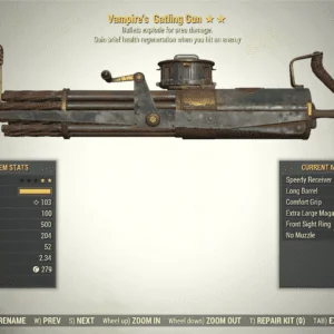 Screenshot of a Fallout 76 item for PC & Steam players, showing the stats.