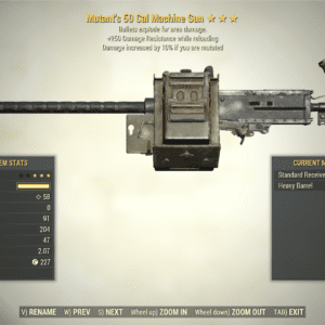 Screenshot of a Fallout 76 item for PC & Steam players, showing the stats.