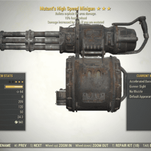 Screenshot of a Fallout 76 item for PC & Steam players, showing the stats.