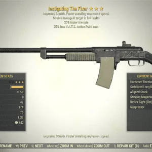 Screenshot of a Fallout 76 item for PC & Steam players, showing the stats.