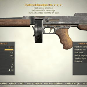 Screenshot of a Fallout 76 item for PC & Steam players, showing the stats.