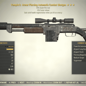 Screenshot of a Fallout 76 item for PC & Steam players, showing the stats.