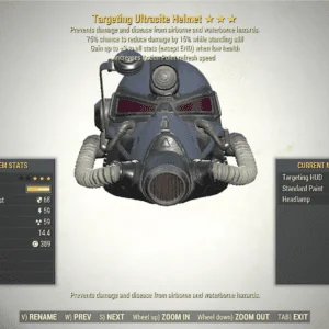Screenshot of a Fallout 76 item for PC & Steam players, showing the stats.