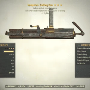 Screenshot of a Fallout 76 item for PC & Steam players, showing the stats.