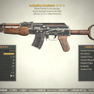 Screenshot of a Fallout 76 item for PC & Steam players, showing the stats.