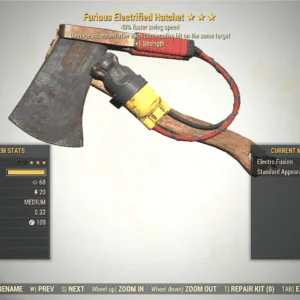 Screenshot of a Fallout 76 item for PC & Steam players, showing the stats.