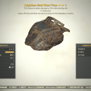 Screenshot of a Fallout 76 item for PC & Steam players, showing the stats.